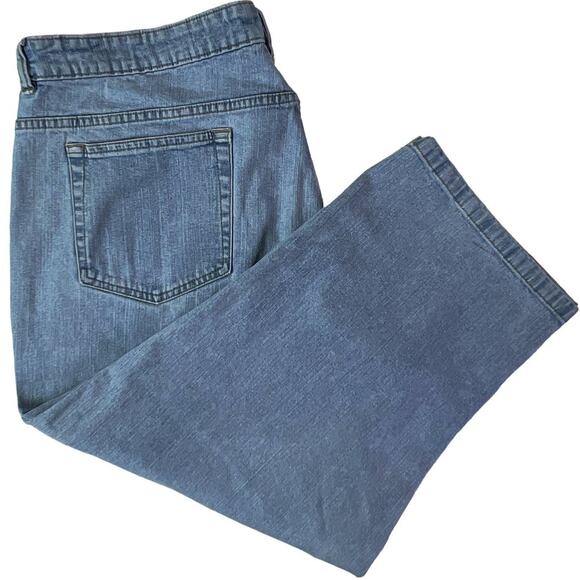 Lee Riveted Ultimate 5 High Rise Relaxed Fit Denim Capri Jeans Plus Size 20W - Picture 1 of 12